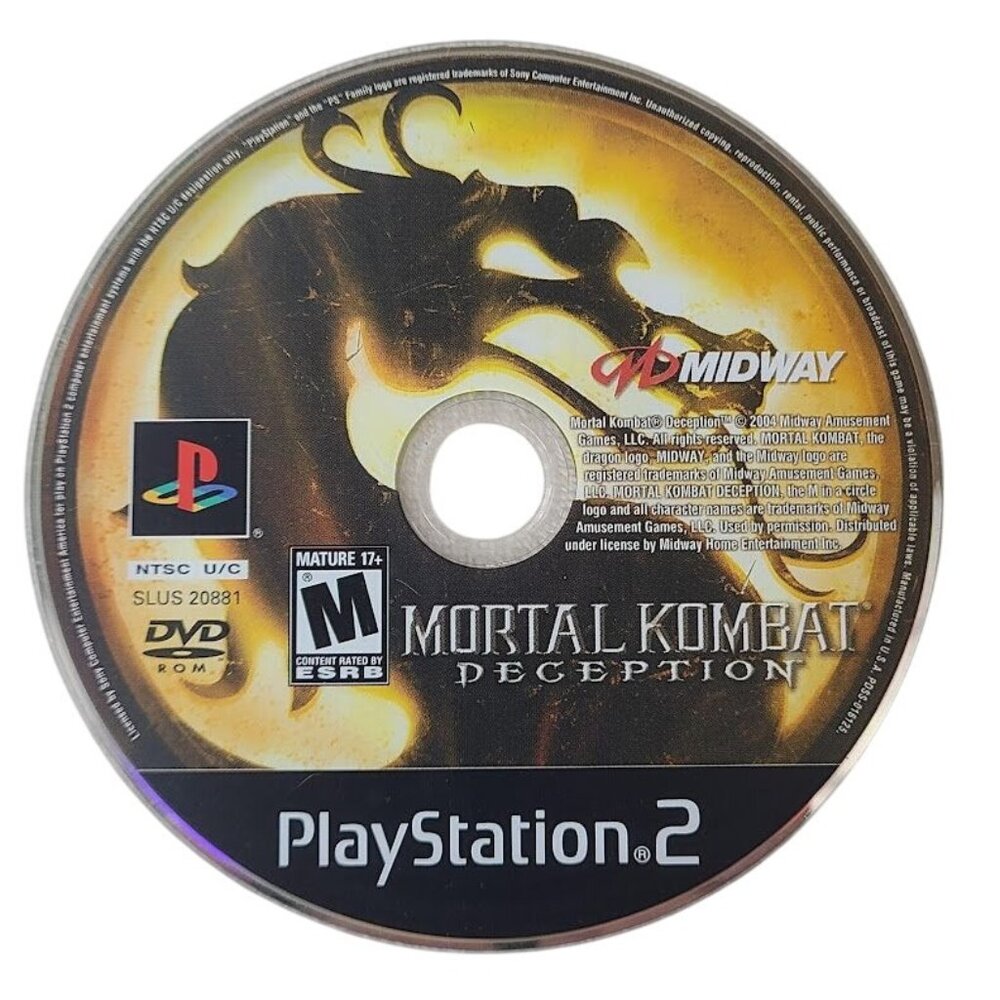 Mortal Kombat Deception Sony PlayStation 2 PS2 Disc Only